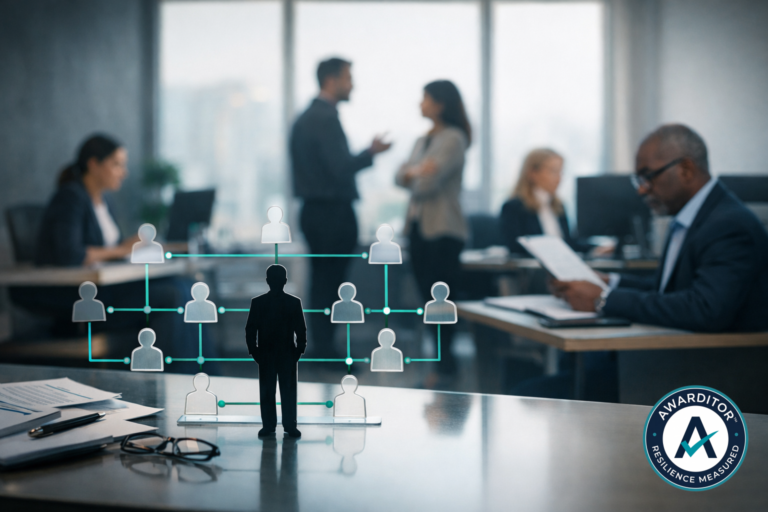 Illustration accompanying an Awarditor article about: The risk hiding inside your organisational chart